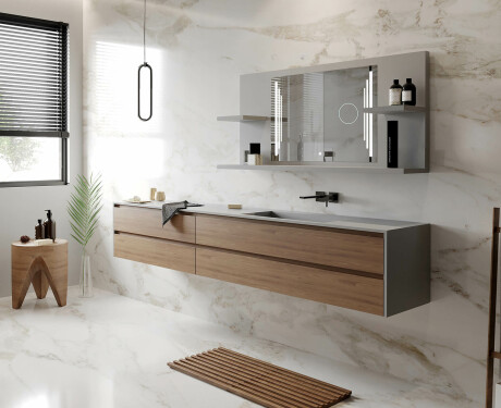 LED Spiegel mit Ablageflächen - L27 #8