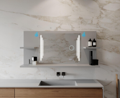 LED Spiegel mit Ablageflächen - L27 #9