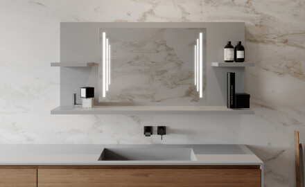 LED Spiegel mit Ablageflächen - L27