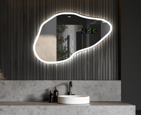 Unregelmäßiger asymmetrischer Spiegel mit LED Beleuchtung P222 #6