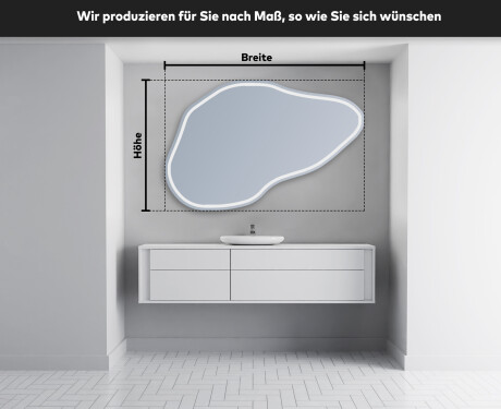 Unregelmäßiger asymmetrischer Spiegel mit LED Beleuchtung P223 #3