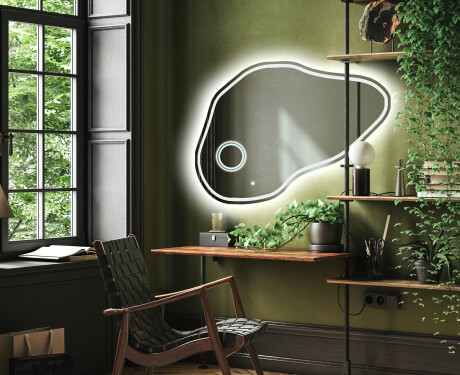 Unregelmäßiger asymmetrischer Spiegel mit LED Beleuchtung P223 #4