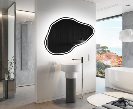 Unregelmäßiger asymmetrischer Spiegel mit LED Beleuchtung P223 #9