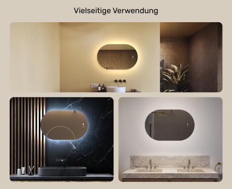 Beleuchteter Badezimmerspiegel, zweifarbig, Touch‑Schalter, Heizmatte #2
