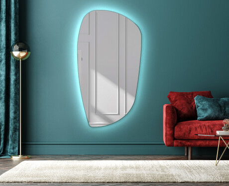 Unregelmäßiger asymmetrischer Spiegel mit LED Beleuchtung I221 #1
