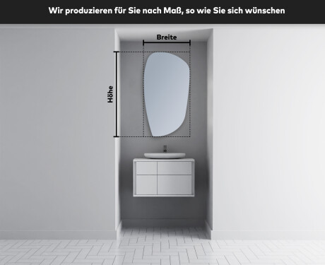 Unregelmäßiger asymmetrischer Spiegel mit LED Beleuchtung I221 #3