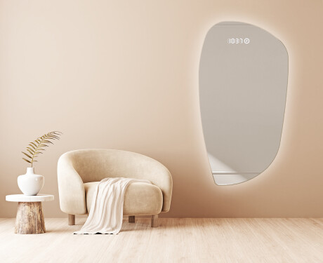 Unregelmäßiger asymmetrischer Spiegel mit LED Beleuchtung I221 #4