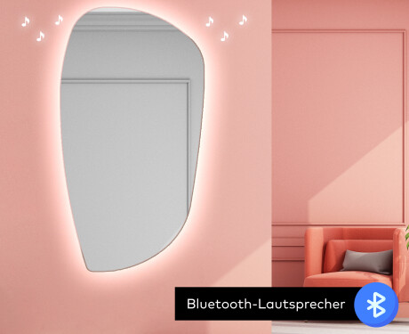 Unregelmäßiger asymmetrischer Spiegel mit LED Beleuchtung I221 #7