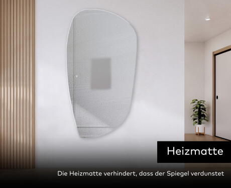 Unregelmäßiger asymmetrischer Spiegel mit LED Beleuchtung I221 #8