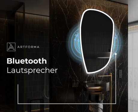 Unregelmäßiger asymmetrischer Spiegel mit LED Beleuchtung I222 #5