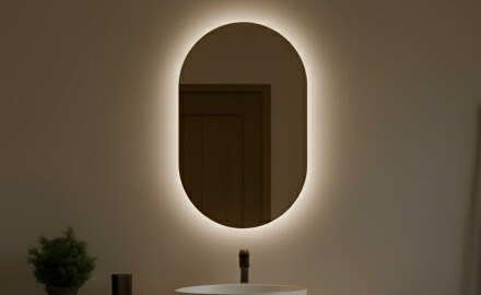 Badspiegel mit LED Beleuchtung 50x80cm mit kaltem LED-Licht 7000K, warmem Licht 3000K oder neutralem Licht 4500K