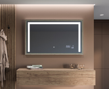 Spiegel mit Rahmen und LED Industrial Beleuchtung FrameLine L11 #12