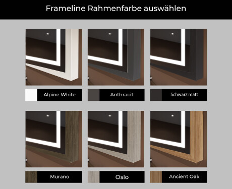 Spiegel mit Rahmen und LED Industrial Beleuchtung FrameLine L15 #2