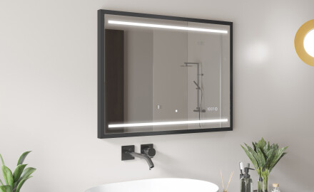 Spiegel mit Rahmen und LED Industrial Beleuchtung FrameLine L23
