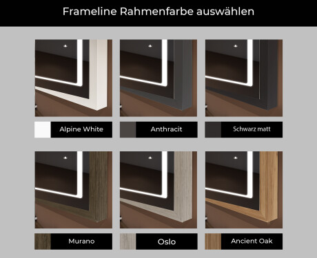 Spiegel mit Rahmen und LED Industrial Beleuchtung FrameLine L61 #2
