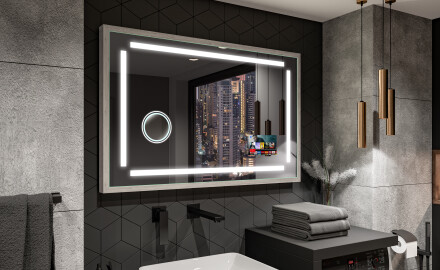 Spiegel mit Rahmen und LED Industrial Beleuchtung FrameLine L124