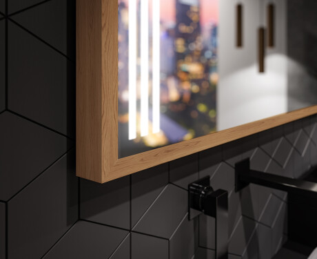 Spiegel mit Rahmen und LED Industrial Beleuchtung FrameLine L131 #3