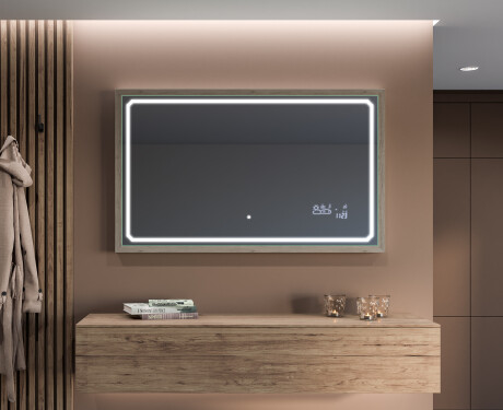Spiegel mit Rahmen und LED Industrial Beleuchtung FrameLine L137 #12