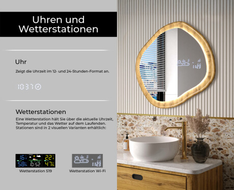 Dekorativer Spiegel in einem Eichenrahmen mit LED-Beleuchtung #6