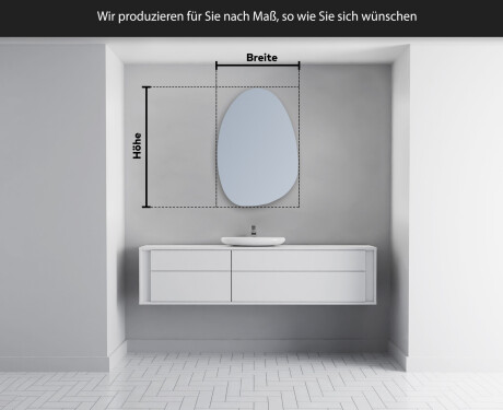 Unregelmäßiger asymmetrischer Spiegel mit LED Beleuchtung SF221 #4