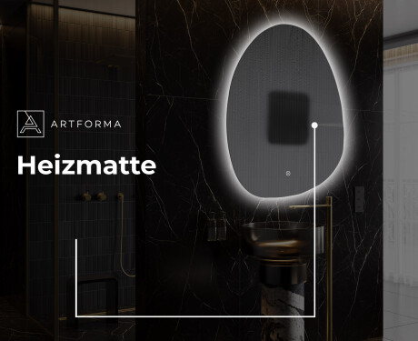 Unregelmäßiger asymmetrischer Spiegel mit LED Beleuchtung SF221 #9
