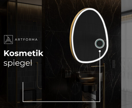 Unregelmäßiger asymmetrischer Spiegel mit LED Beleuchtung SF222 #6