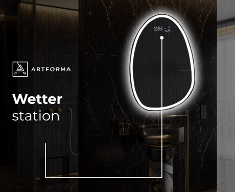 Unregelmäßiger asymmetrischer Spiegel mit LED Beleuchtung SF222 #9