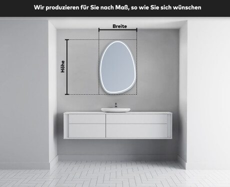 Unregelmäßiger asymmetrischer Spiegel mit LED Beleuchtung SF223 #5