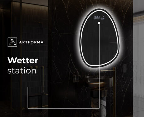 Unregelmäßiger asymmetrischer Spiegel mit LED Beleuchtung SF223 #9