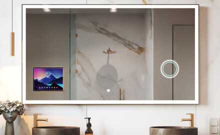 Smartes LED-Badezimmerspiegel mit Displine Apple L01 Rahmen