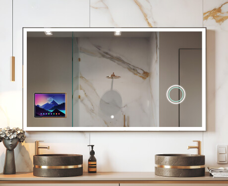 Smartes LED-Badezimmerspiegel mit Displine Apple L01 Rahmen