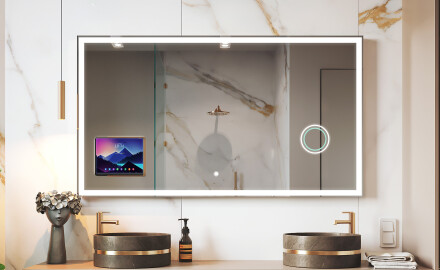 Smartes LED-Badezimmerspiegel mit Displine Apple L01 Rahmen