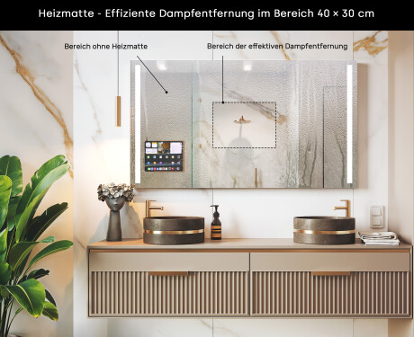 Smarter Rechteckiger LED-Badezimmerspiegel mit iPad Displine L02 Apple Rahmen #7