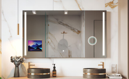 Smarter Rechteckiger LED-Badezimmerspiegel mit iPad Displine L02 Apple Rahmen