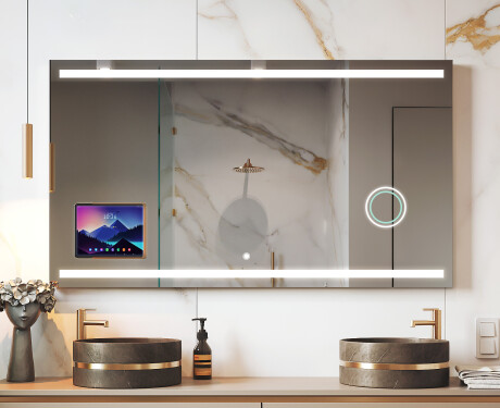Smartes LED-Badezimmerspiegel mit Displine Rahmen - Apple L09