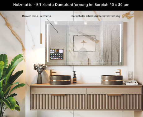 Smartes LED-Badezimmerspiegel mit Displine Apple L61 Rahmen #7