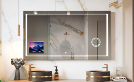 Smartes LED-Badezimmerspiegel mit Displine Apple L61 Rahmen