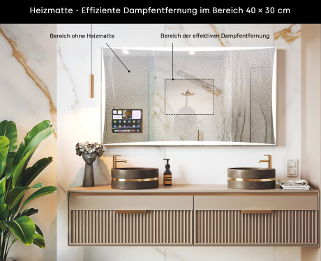 Rechteckiger smarter LED-Spiegel von Apple mit Displine L77 Rahmen #7
