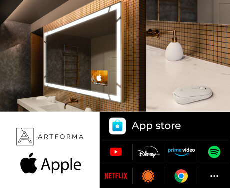 Smarter Spiegel mit LED Beleuchtung L126 Apple #2