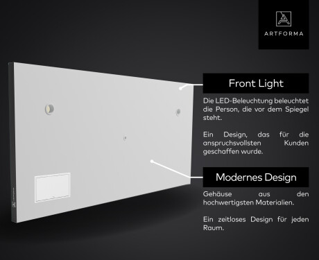 Smarter Spiegel mit LED Beleuchtung L126 Apple #5