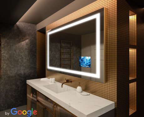 Smart Google Rechteckig Badspiegel mit LED Beleuchtung L15