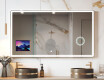 Abgerundeter Moderner LED-Spiegel mit iPad Displine L146 Rahmen
