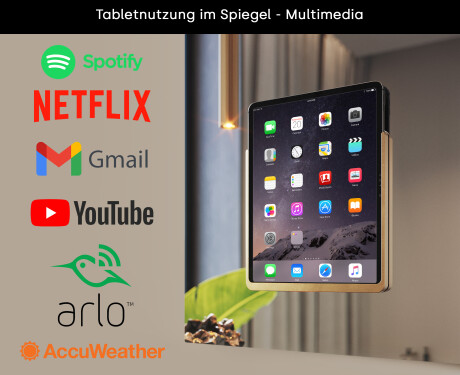 Abgerundeter Moderner LED-Spiegel mit iPad Displine L146 Rahmen #3