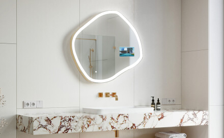 Unregelmäßiger SmartSpiegel mit LED Beleuchtung SMART R222 Google