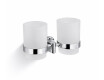 CLASSIC – Halterung mit zwei Bechern / Chrom, mattes Glas