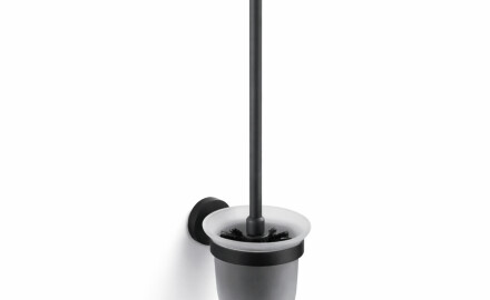 CLASSIC – Hängende Toilettenbürste / mattes Glas / mattschwarz