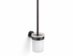 CLASSIC – Hängende Toilettenbürste / Behälter aus mattem Glas / gebürstetes Graphit
