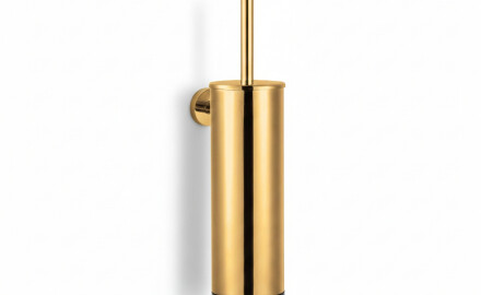 CLASSIC – Hohe hängende Toilettenbürste / Metallbehälter, Einsatz aus Kunststoff / goldglänzend