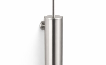 CLASSIC – Hohe hängende Toilettenbürste / Metallbehälter, Einsatz aus Kunststoff / gebürsteter Stahl