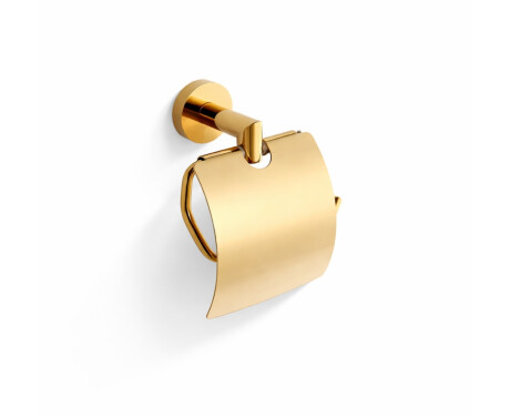 CLASSIC – Toilettenpapierhalter / mit Abdeckung / goldglänzend